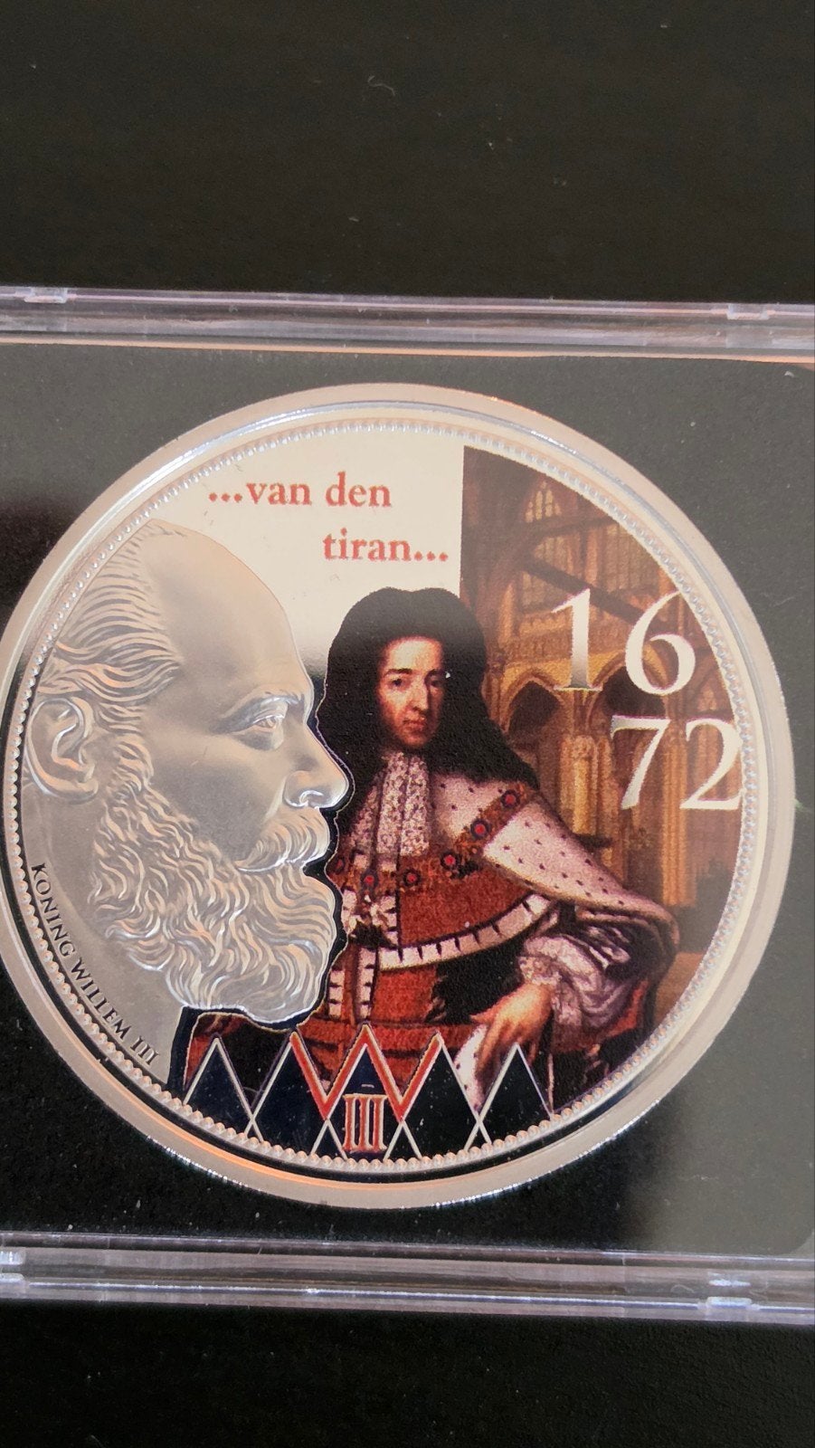 Verzilverde herdenkingsmunt Koning Willem III 1672, Postzegels en Munten, Munten | Nederland, Ophalen of Verzenden, Koning Willem III