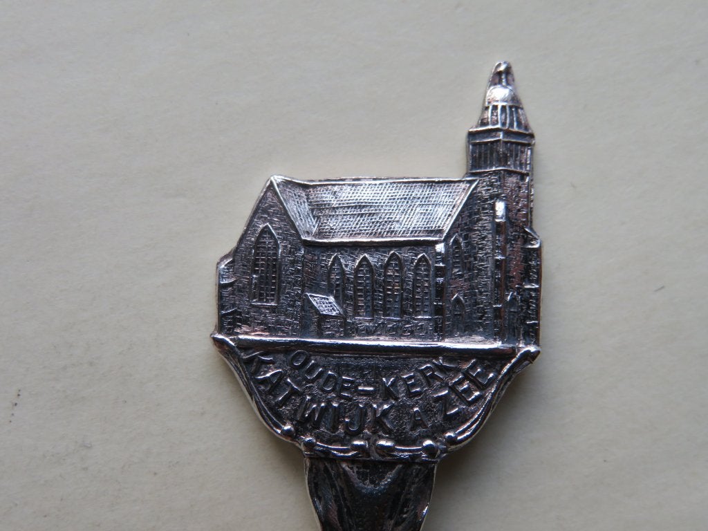 Verzilverd lepeltje Oude-Kerk Katwijk aan Zee, Antiek en Kunst, Verzenden