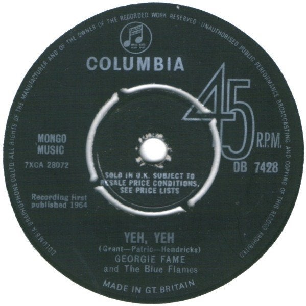 Georgie Fame & the Blue Falmes - Yeh,Yeh (Single), Gebruikt, 7 inch, Ophalen of Verzenden, Pop