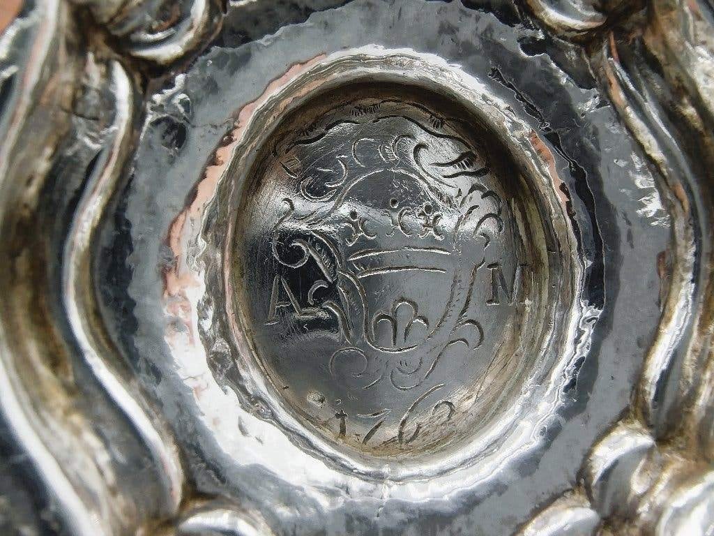 Zilveren brandewijnkom, Nederland, 1763, Verzenden, Zilver