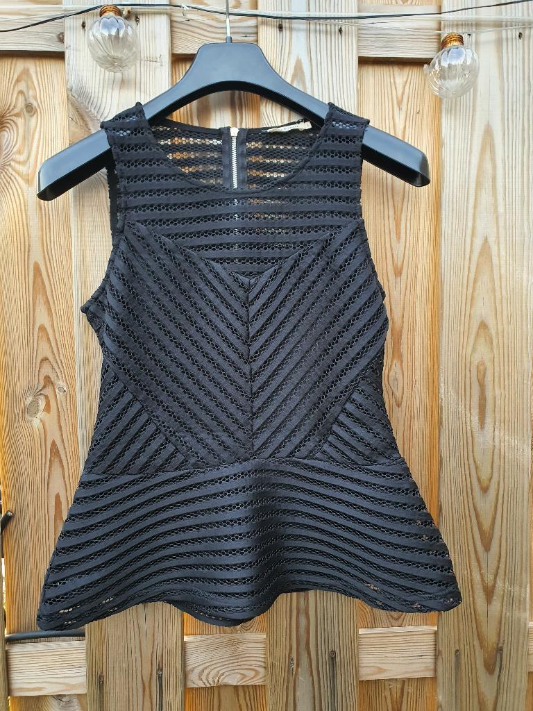 Drôle de Copine peplum top zwart maat L, Maat 38/40 (M), Zwart, Ophalen of Verzenden, Zo goed als nieuw