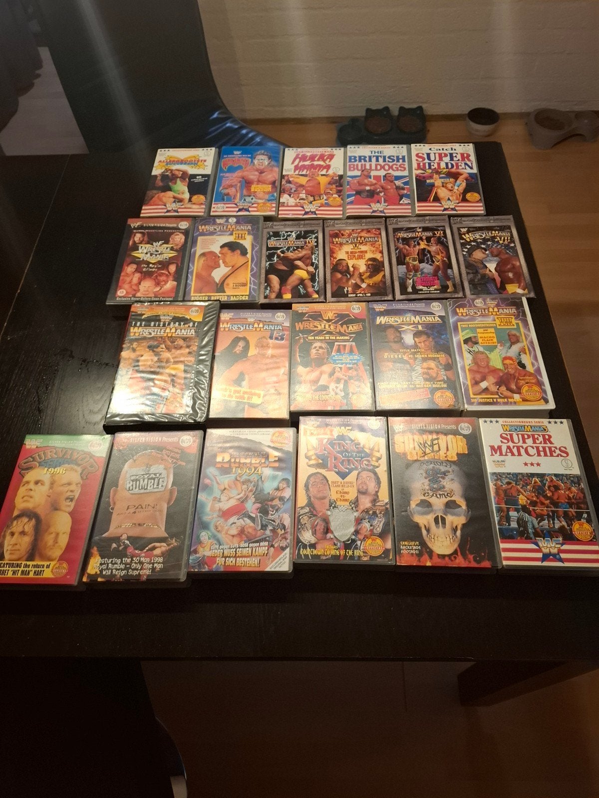 Grote collectie WWE/WWF VHS banden - WrestleMania, Vanaf 12 jaar, Ophalen of Verzenden, Gebruikt, Actie en Avontuur