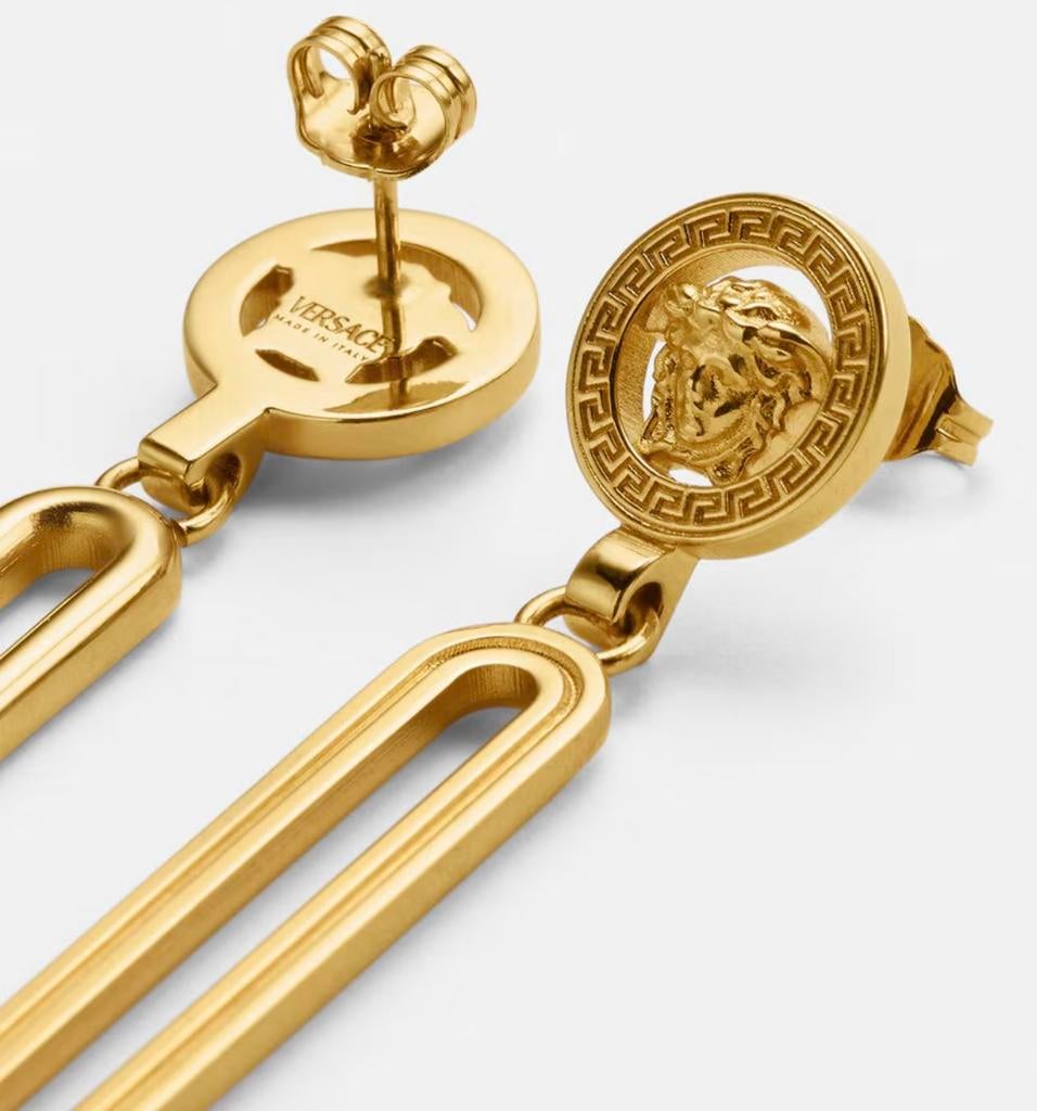 Versace Medusa Oorbellen Goudkleurig, Overige materialen, Hangers, Ophalen of Verzenden, Zo goed als nieuw
