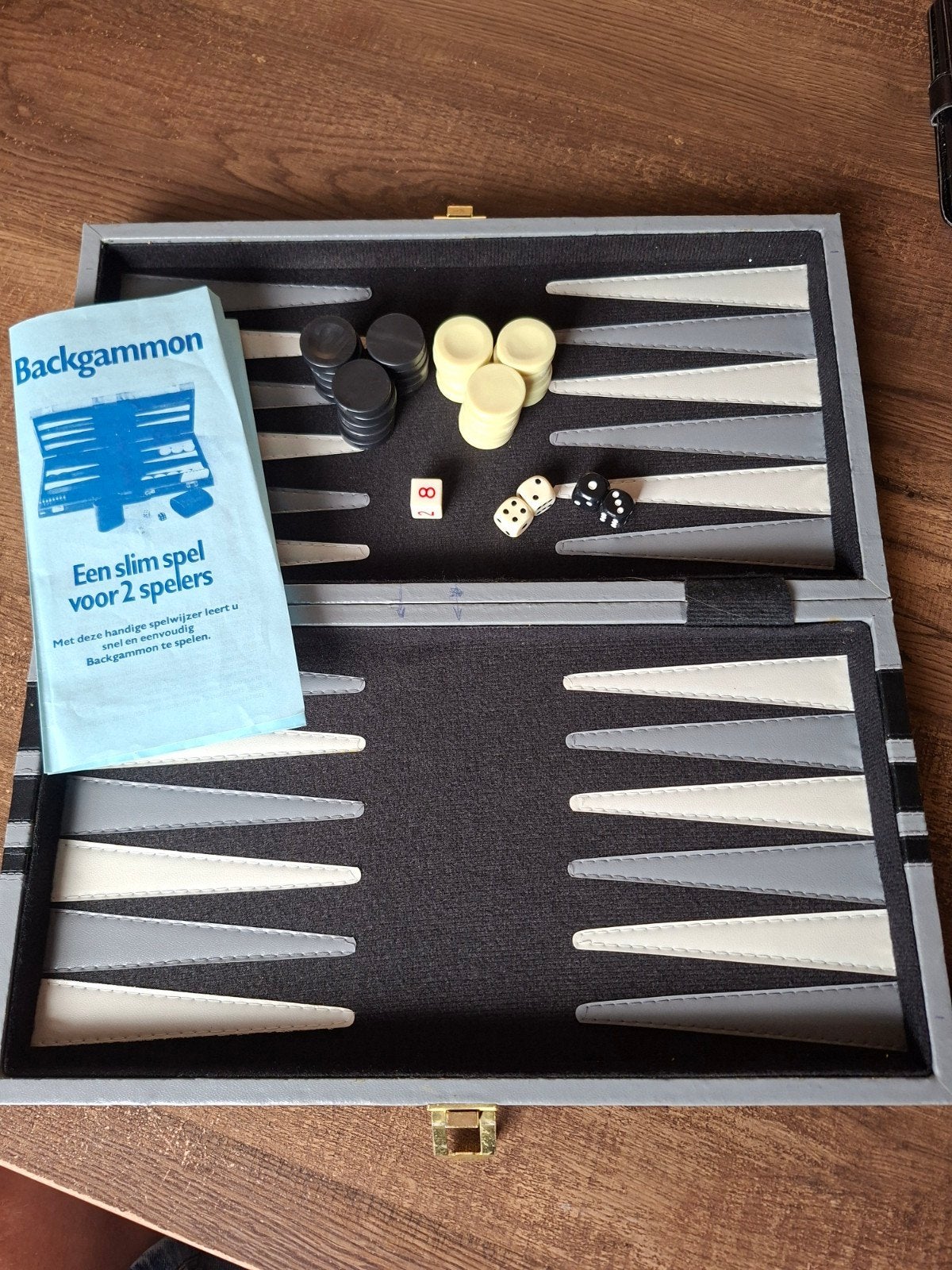 Backgammon koffer - 40 cm x 37 cm, Een of twee spelers, Ophalen of Verzenden, Zo goed als nieuw