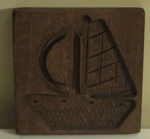 Koekplank zeilboot 14,5 x 14,5 cm 3819, Antiek en Kunst, Antiek | Keukenbenodigdheden, Ophalen of Verzenden