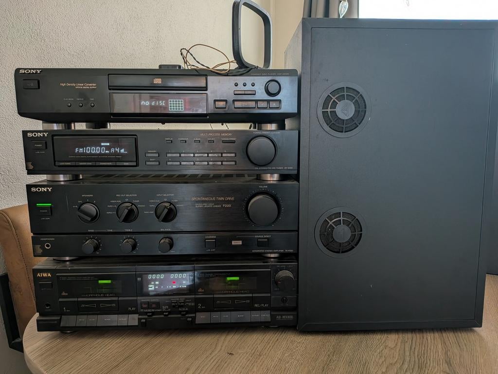Sony stereo set versterker cd tuner cassette, Audio, Tv en Foto, Stereo-sets, Cassettedeck, Sony, Ophalen