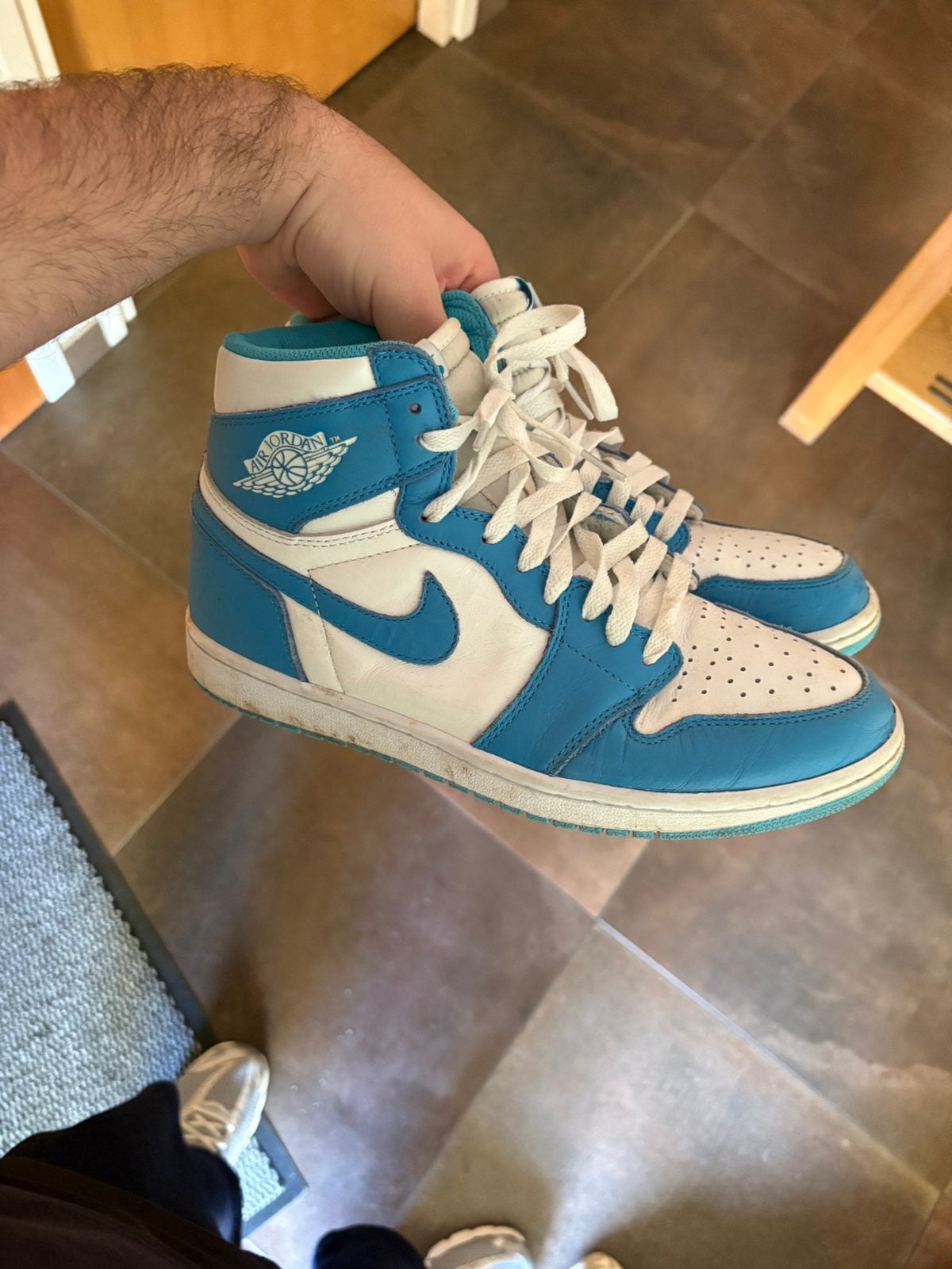 Nike Air Jordan 1 High OG UNC Blue, Kleding | Heren, Blauw, Ophalen of Verzenden, Sneakers of Gympen, Gedragen