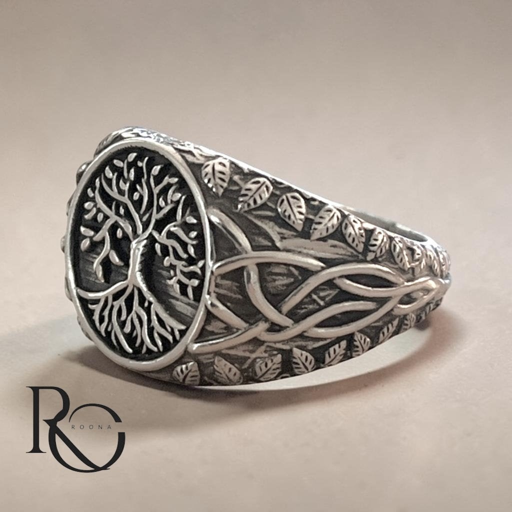 Tree of Life ring 925 zilver – levensboom ring op maat, Verzenden, 19 tot 20, Nieuw, Dame of Heer