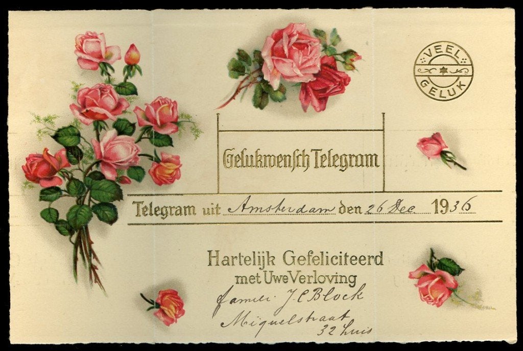 1936 Gelukstelegram (VK-60), Ophalen of Verzenden, Gebruikt