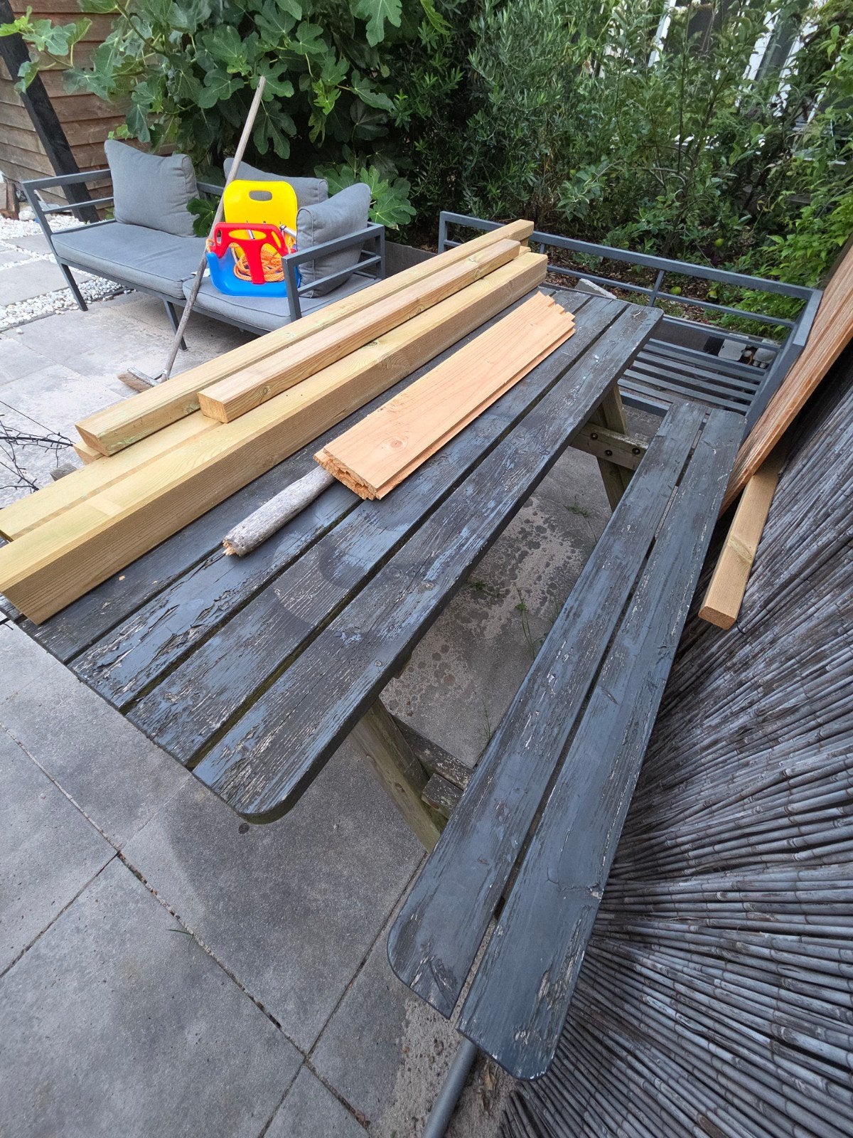 Picknicktafel, Tuin en Terras, Ophalen, Rechthoekig, Hout