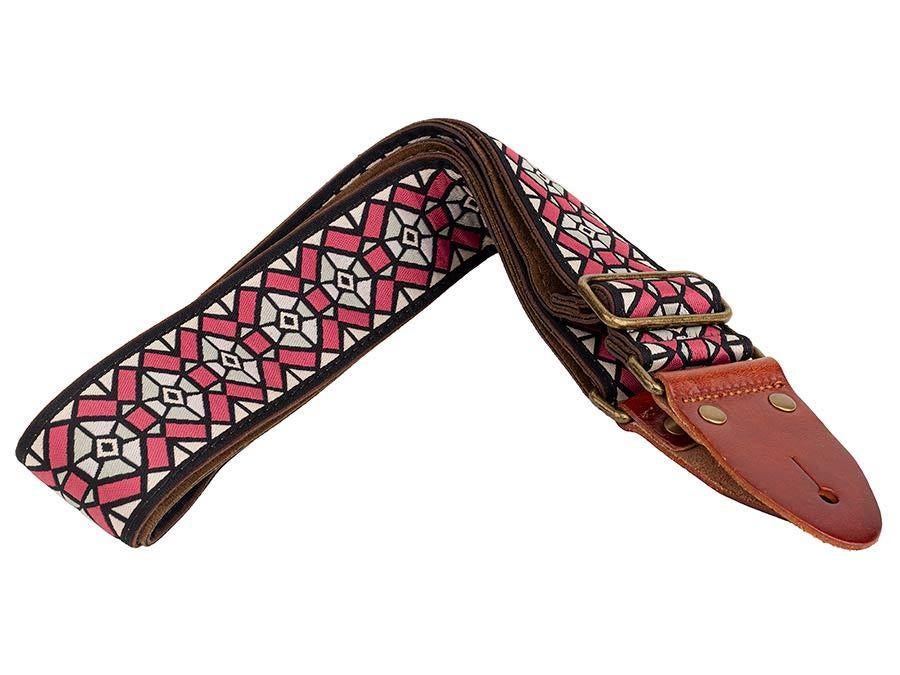 Gaucho GST-1282-3 Classic Serie gitaarriem roze/grijs, Muziek en Instrumenten, Instrumenten | Toebehoren, ., Nieuw, Ophalen of Verzenden