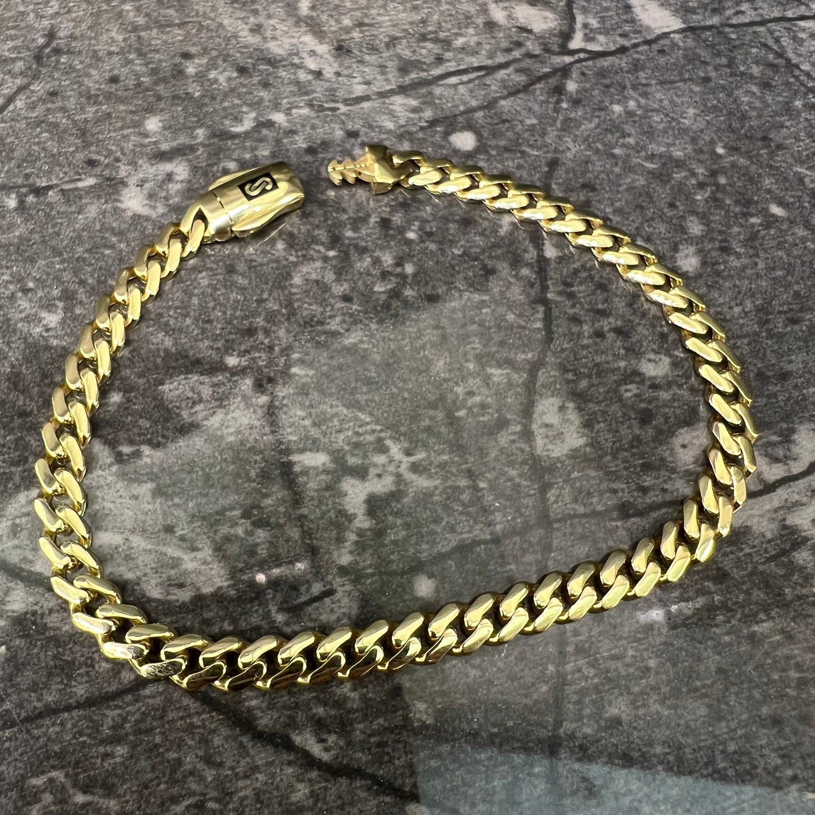 18k gouden armband cuban schakel nieuw monaco, Ophalen of Verzenden, Nieuw, Goud