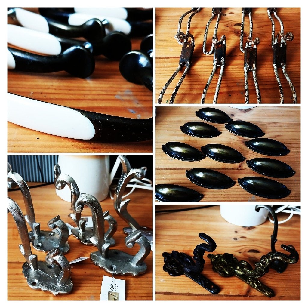 Diverse handgrepen - haken - ladegrepen, Antiek en Kunst, Ophalen of Verzenden