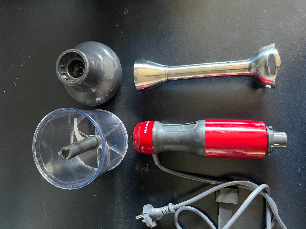 KitchenAid Staafmixer - Rood - Zo goed als nieuw, 3 snelheden of meer, Ophalen of Verzenden, Zo goed als nieuw, Vaatwasserbestendig