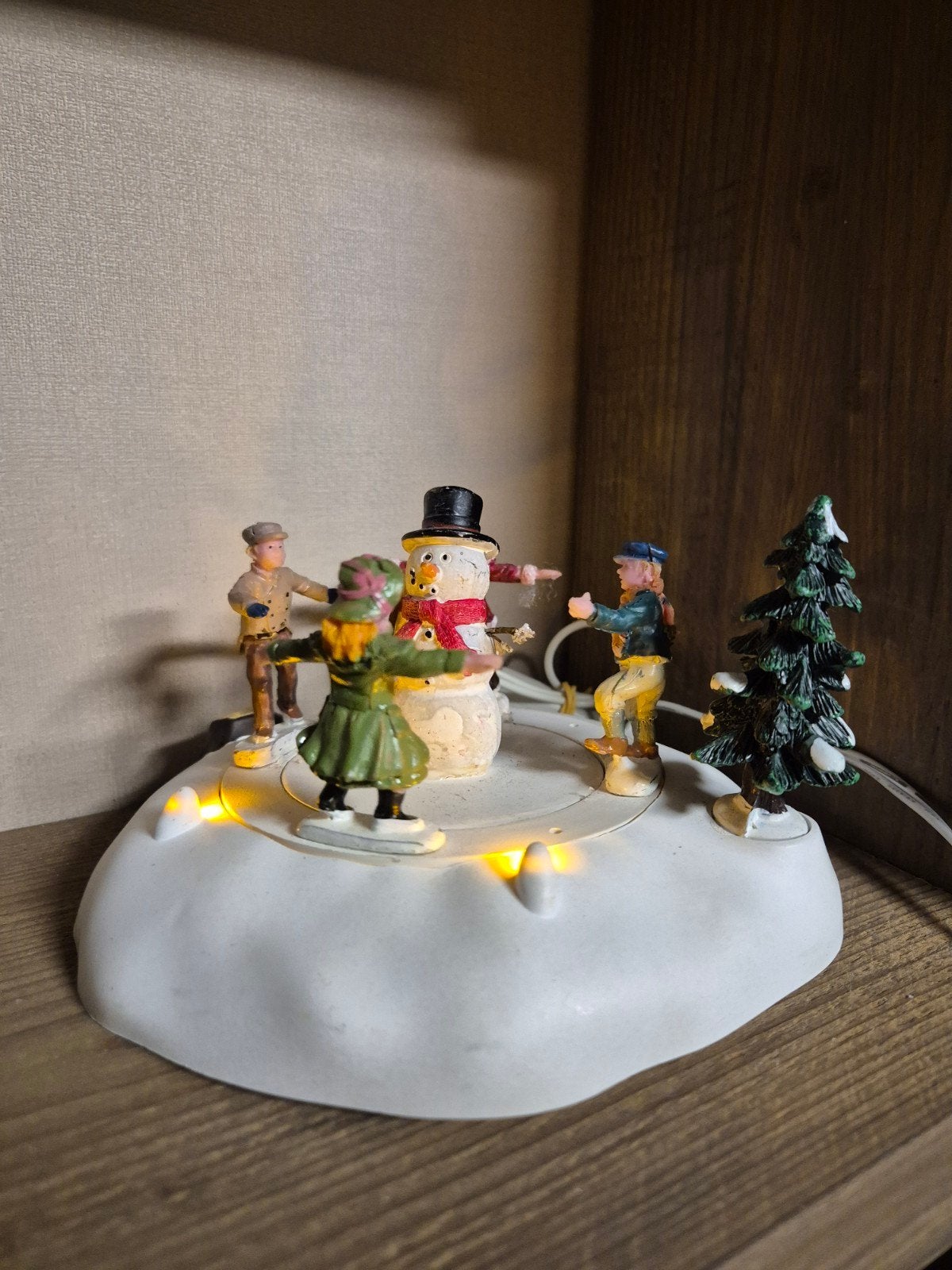 lemax merry snowman bewegend verlicht kerstdorp kersthuisjes, Diversen, Ophalen of Verzenden, Zo goed als nieuw