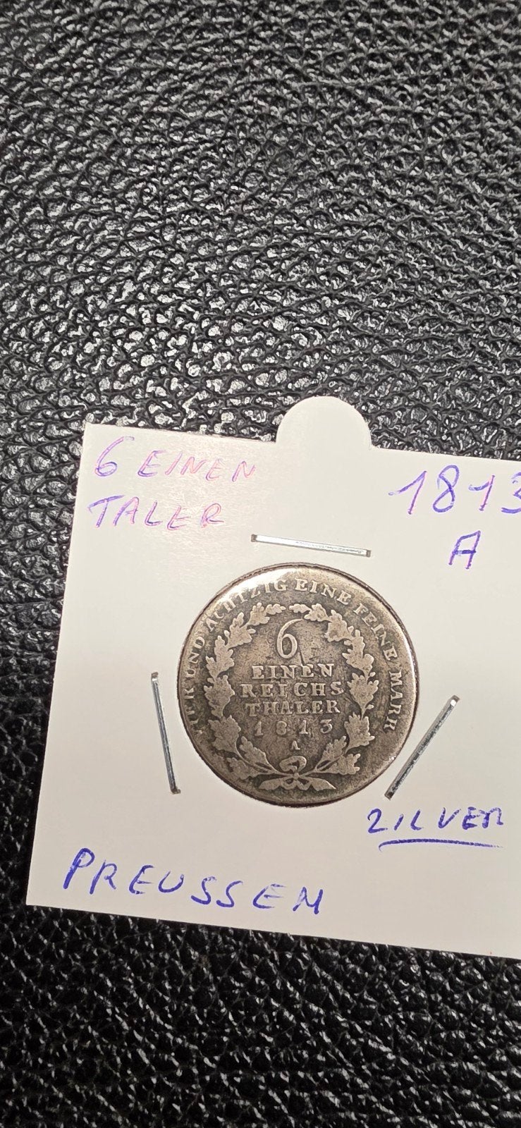 Germaanse staten 6 einen taler 1813 Preussen zilver, Ophalen of Verzenden, Zilver