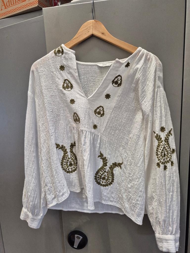 Witte blouse, Maat 38/40 (M), Wit, Pigalle, Ophalen of Verzenden