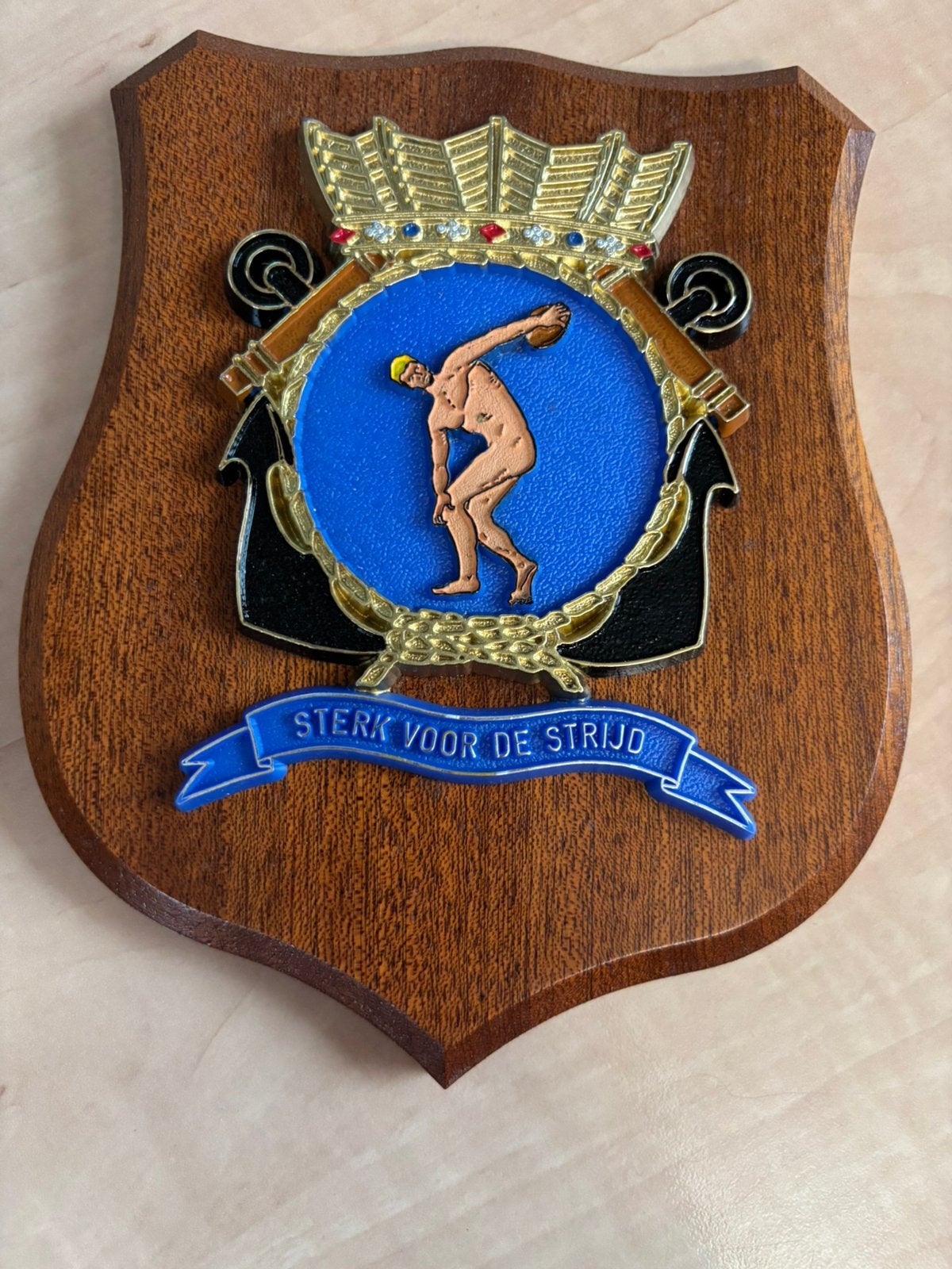 Marine schildje - Sterk voor de Strijd, Verzenden, Marine, Nederland, Embleem of Badge