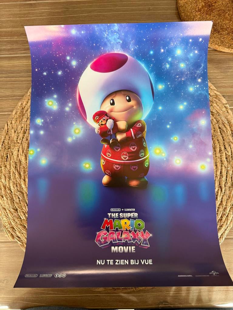 Super Mario Galaxy Movie Filmposter - 42x30cm Toad Nintendo, Rechthoekig Staand, Nieuw, Ophalen of Verzenden, A1 t/m A3