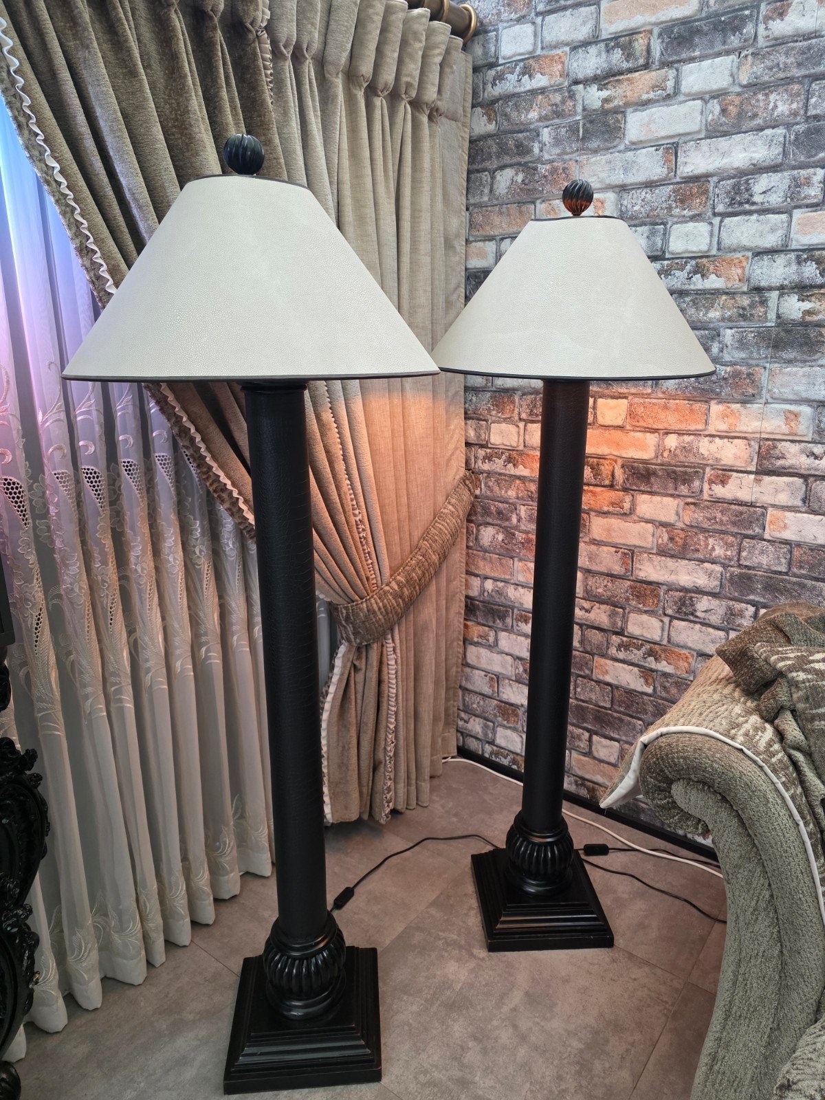 Vloerlampen set maison sucre croco leer, Ophalen