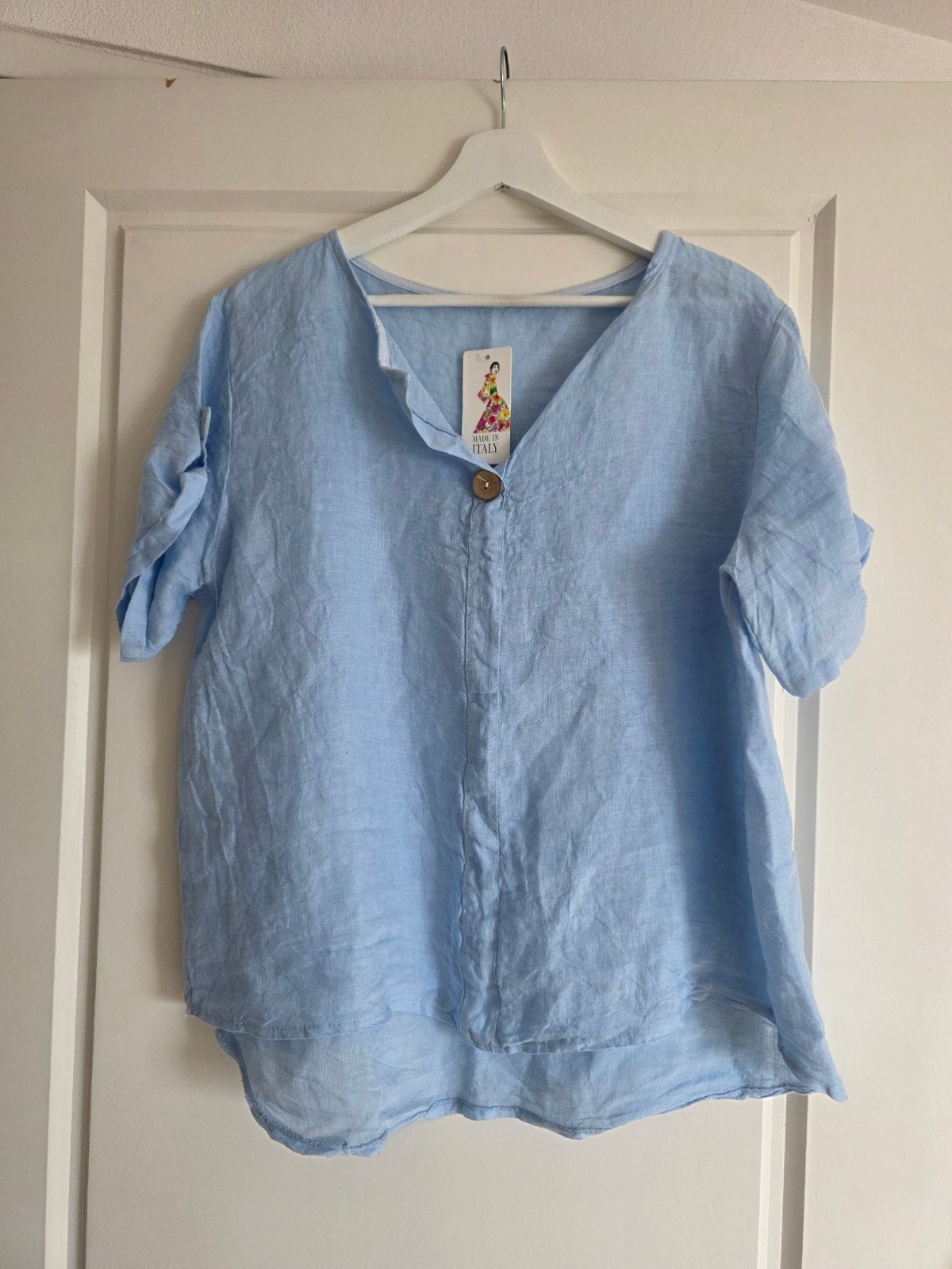 Puur linnen blouse 42 44, Ophalen of Verzenden, Nieuw, Maat 42/44 (L), Korte mouw