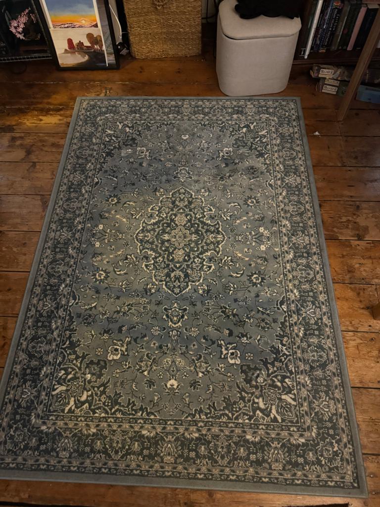 Blauw Perzisch Tapijt, Huis en Inrichting, Ophalen, 100 tot 150 cm, Blauw, 200 cm of meer