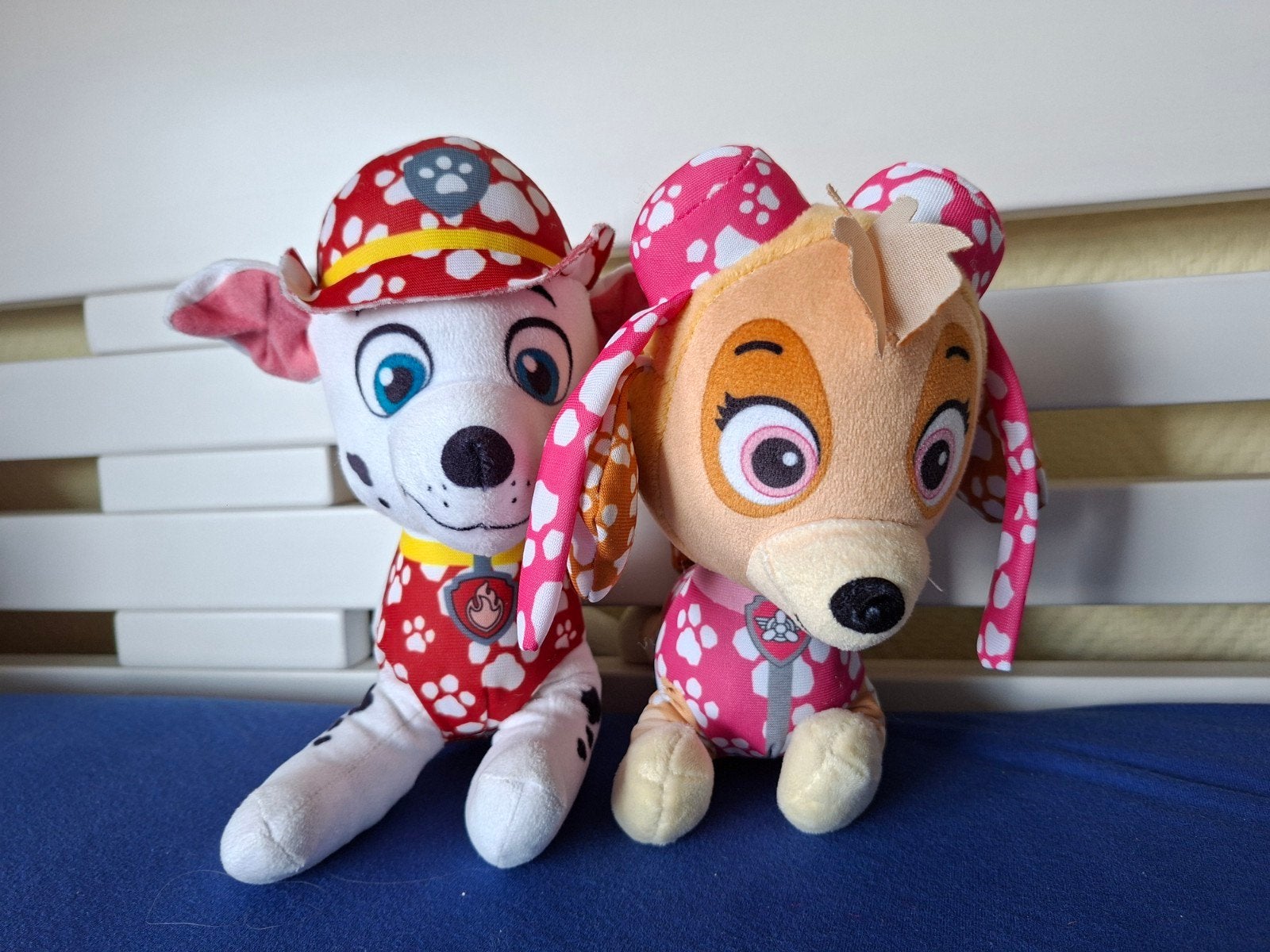 Paw Patrol knuffels: Marshall en Skye, Gebruikt, Overige merken, Middelgroot (20 tot 80 cm), Wit