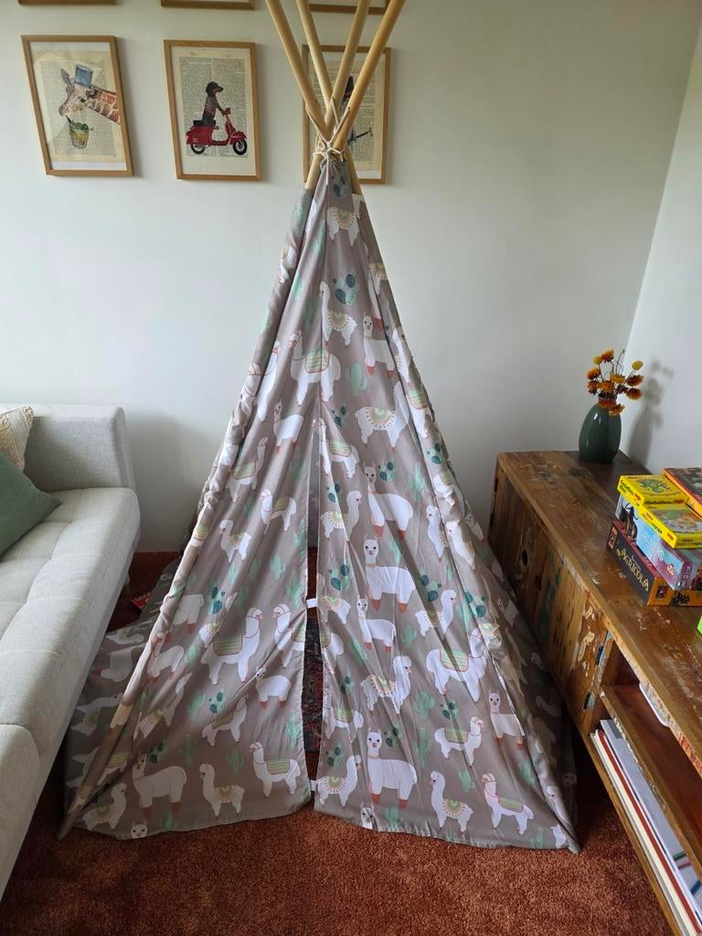Xenos Tipi Tent met Lama's - Speelplezier voor Kinderen, Ophalen, Zo goed als nieuw