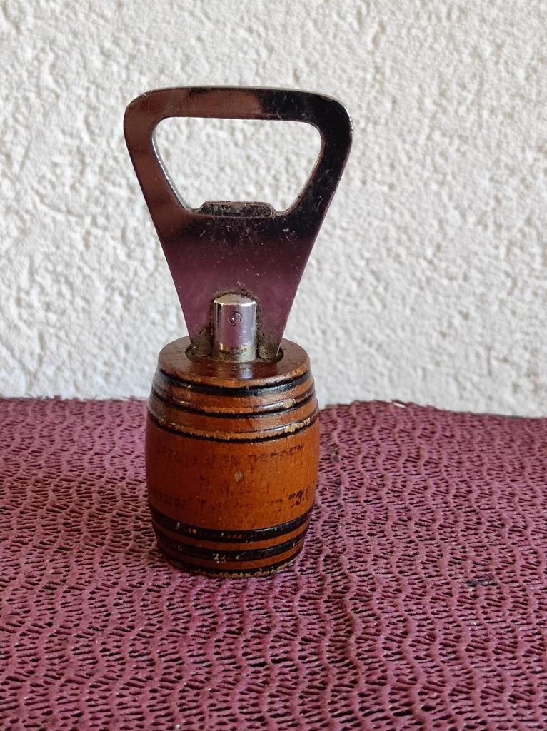 Vintage Flessenopener Houten Vat Design, Ophalen of Verzenden