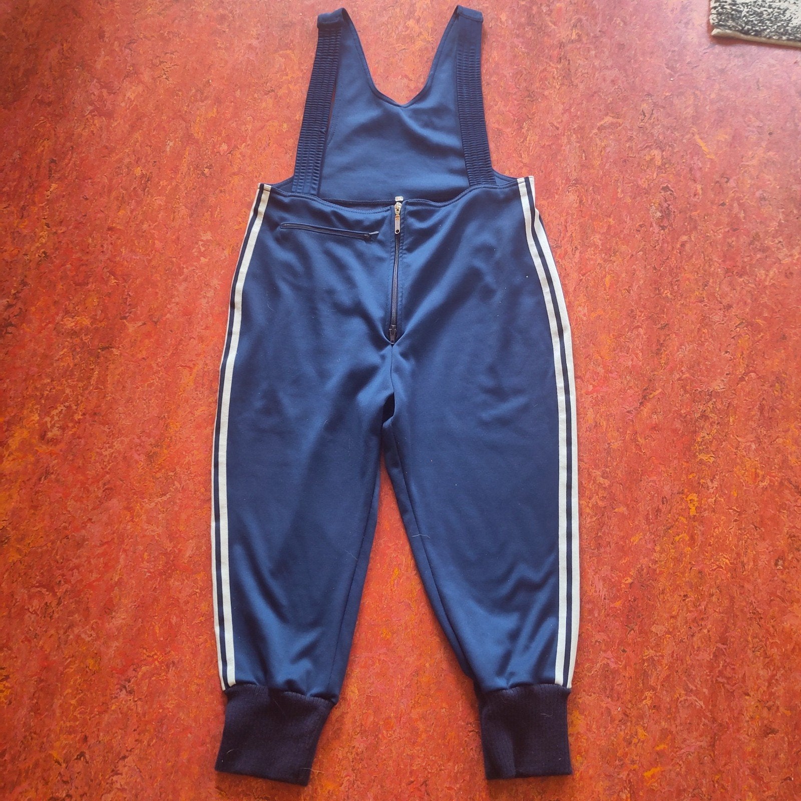 Vintage Adidas Trainingspak Salopette Blauw Maat M, Maat 38/40 (M), Ophalen of Verzenden, Driekwart, Gedragen