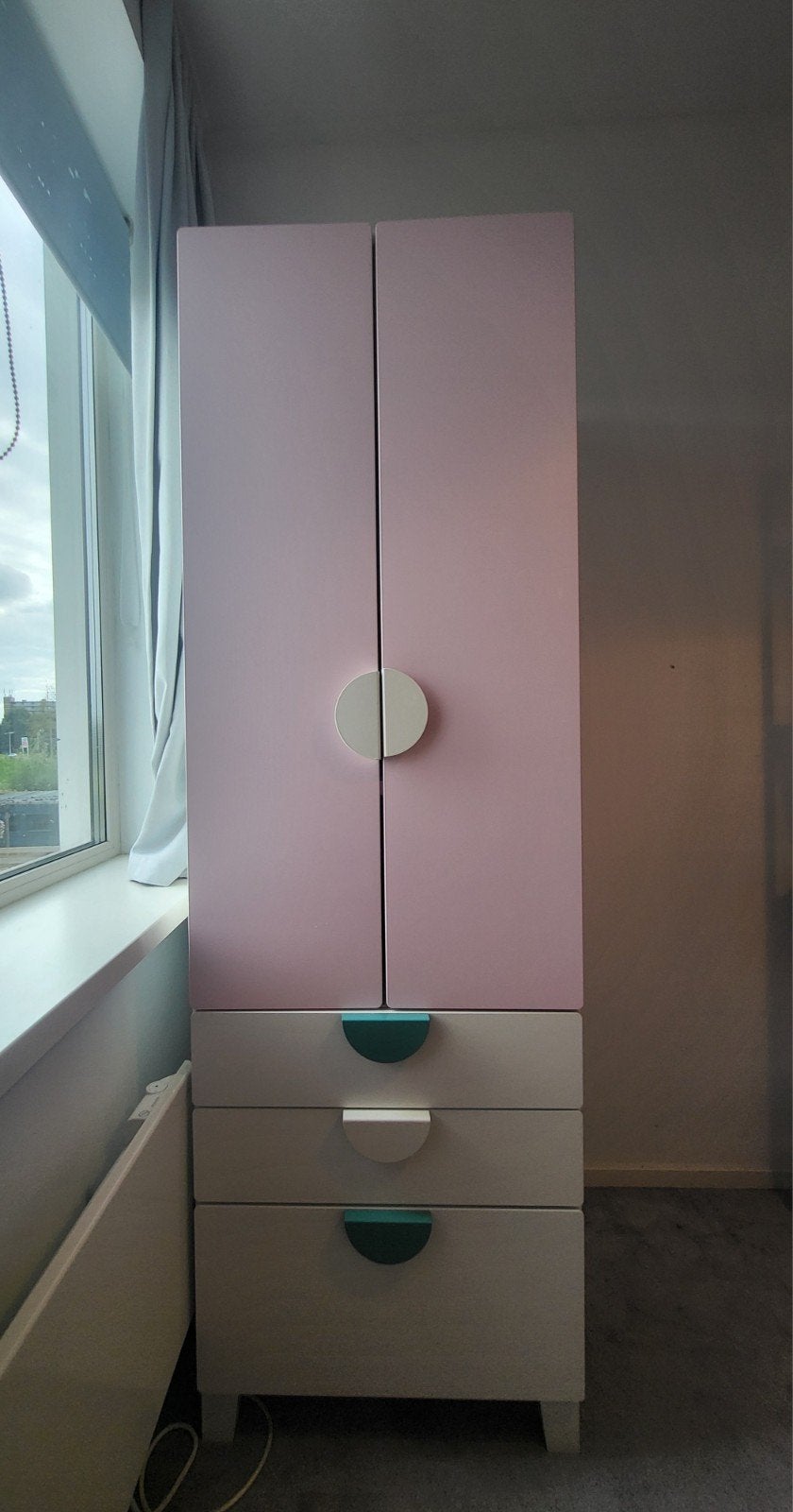 Roze kledingkast met lades en ballerina decoratie, Ophalen of Verzenden, Zo goed als nieuw, Eenpersoons