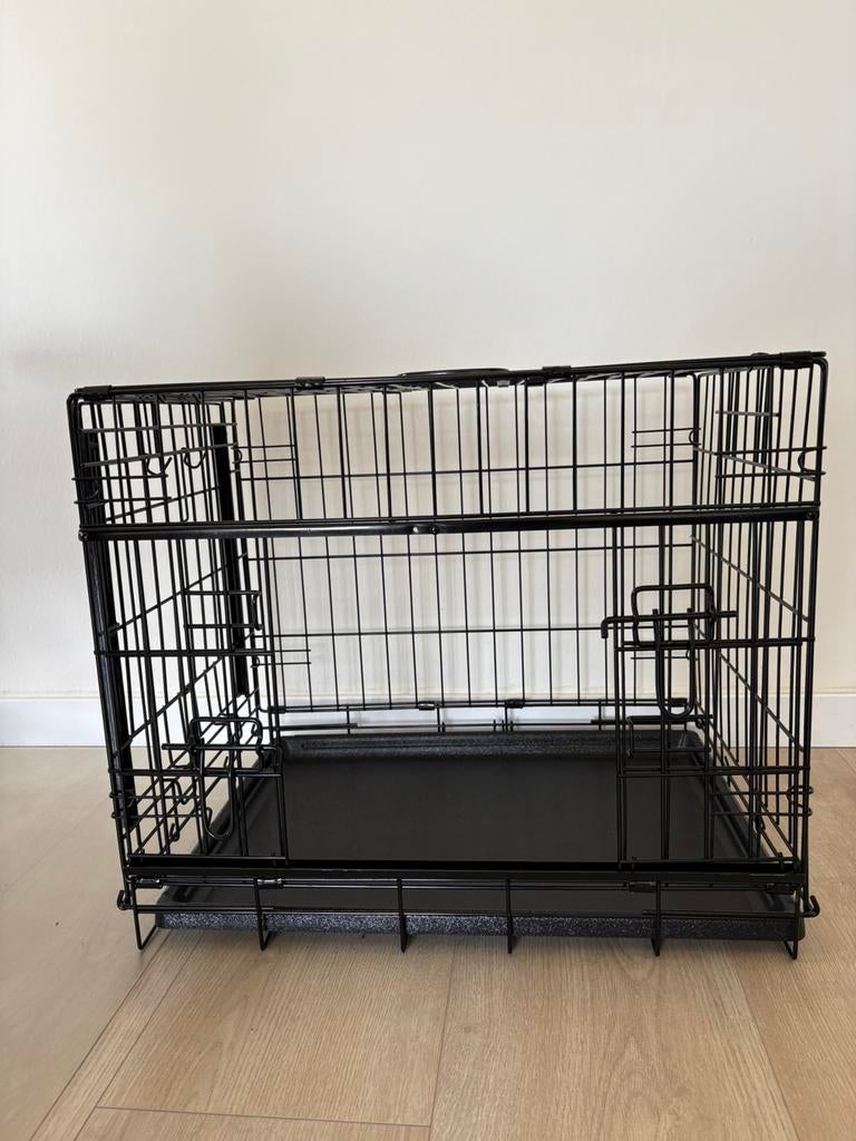 Adori Bench Met 2 Schuifdeuren Zwart Hondenbench 61x46x53 cm, Dieren en Toebehoren, Hondenbenches, Ophalen, Zo goed als nieuw