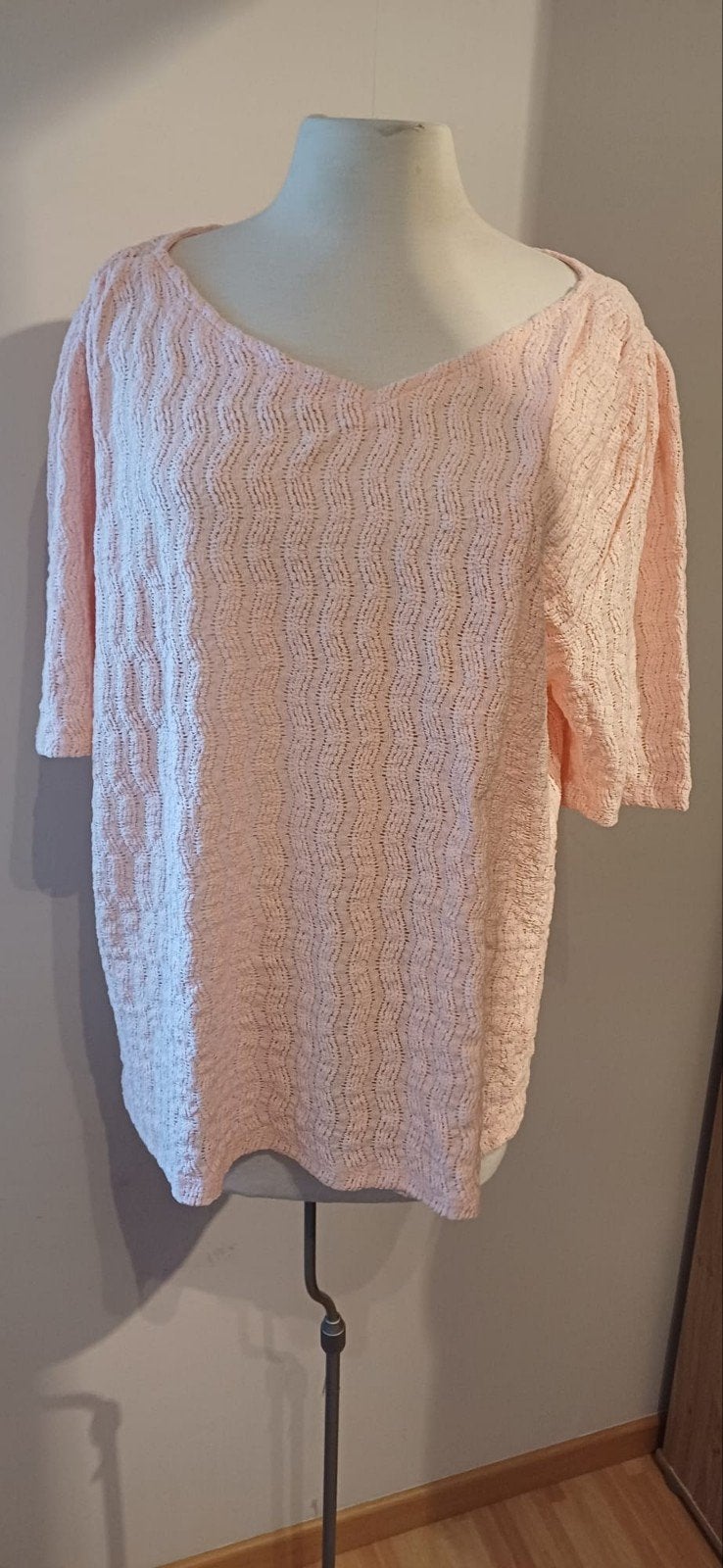 Zalm roze shirt, korte mouw, maat 42, Maat 42/44 (L), Ophalen of Verzenden, Zo goed als nieuw, Korte mouw