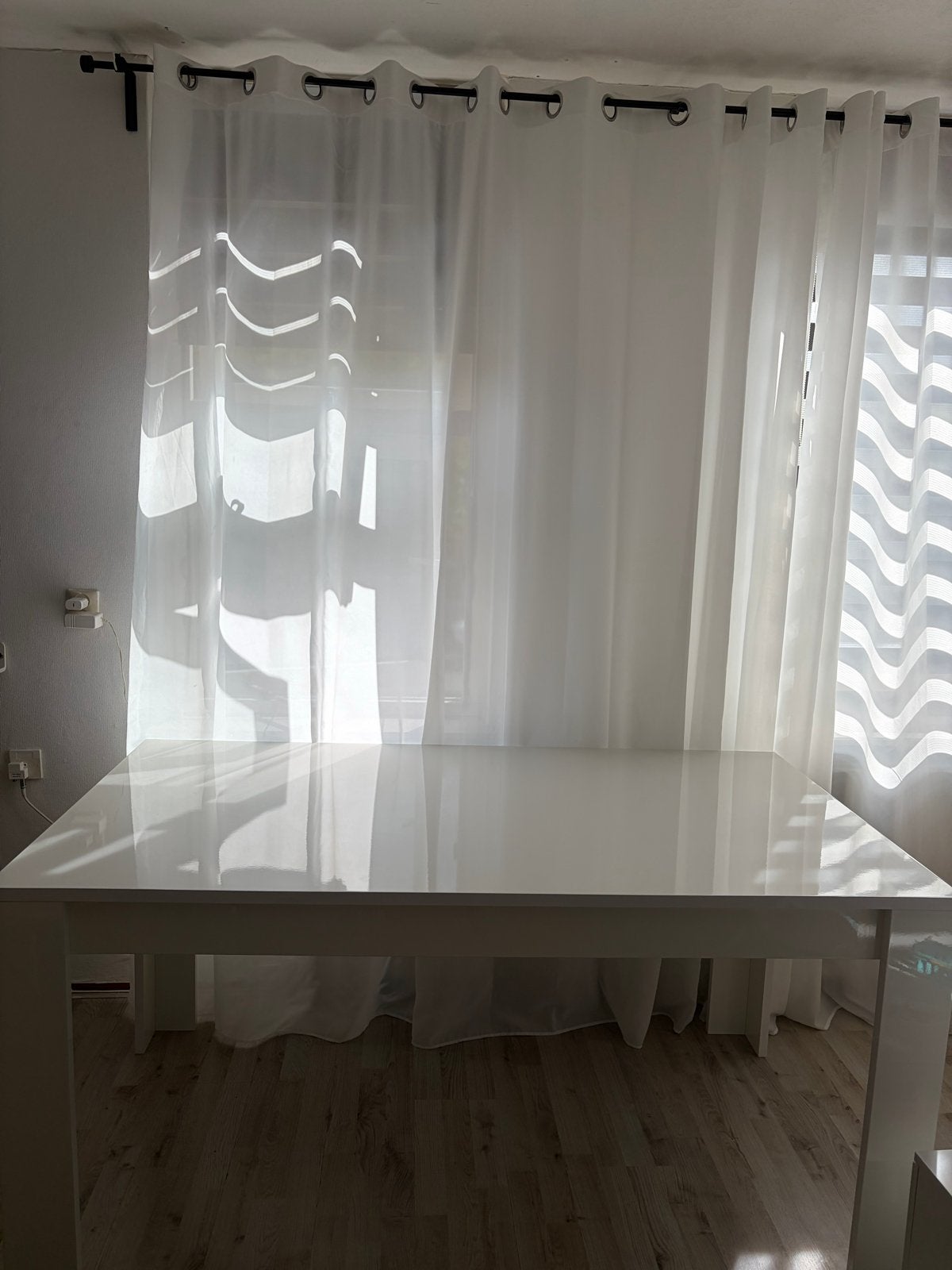 Witte Vitrage Gordijnen met Ringen, Ophalen, Vitrage, Gebruikt, Wit