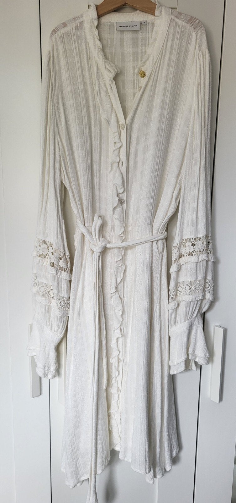 Fabienne Chapot Leo Dress - Witte Bohemian Broderie Jurk, Maat 38/40 (M), Wit, Ophalen of Verzenden, Zo goed als nieuw