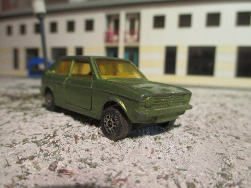 Volkswagen Polo Mk.1 metallic groen - Corgi Juniors, Hobby en Vrije tijd, Ophalen of Verzenden, Gebruikt, Auto
