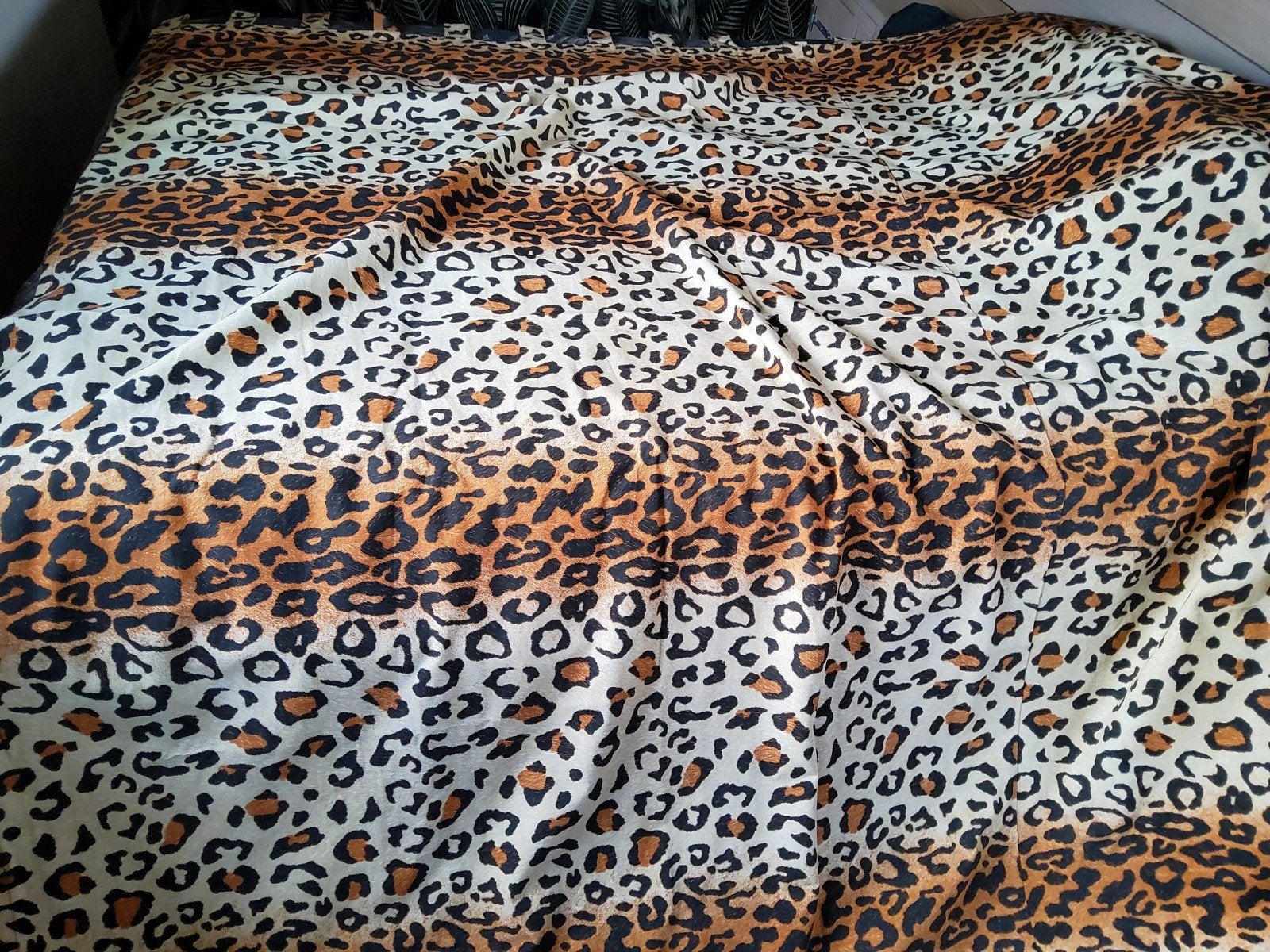 Set Leopard print gordijnen 200x225cm, Ophalen of Verzenden, Gebruikt