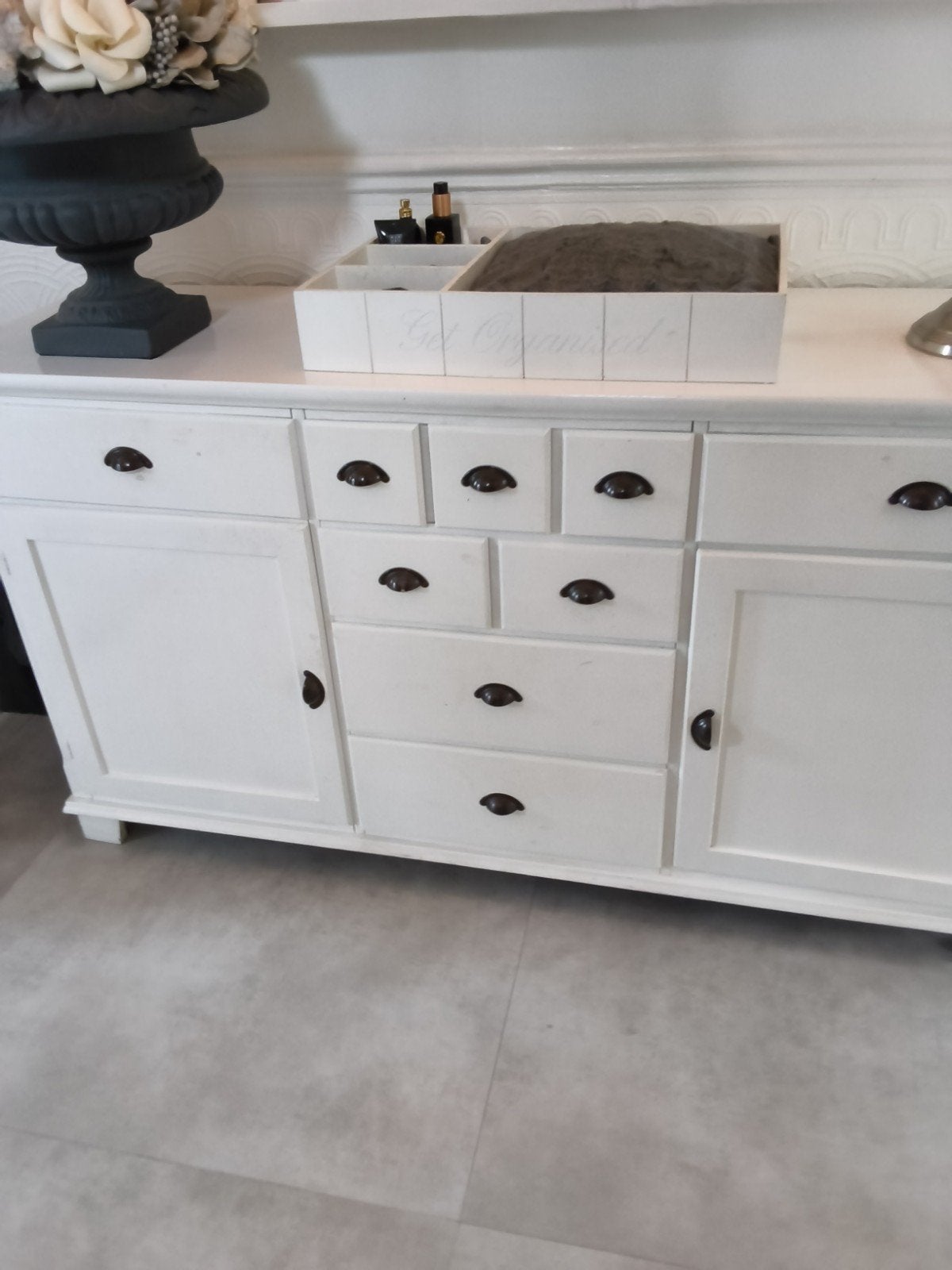 Wit dressoir met lades en deuren, Ophalen, Gebruikt, Met lade(s), 150 tot 200 cm