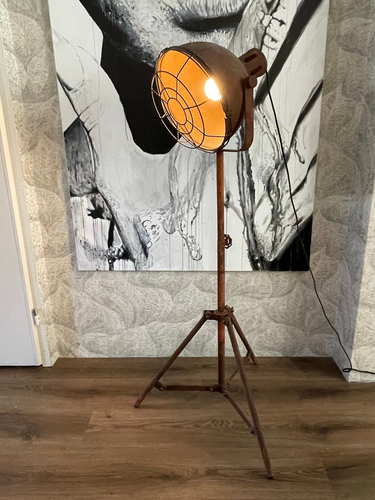 Brilliant JESPER vloerlamp met E27 fitting en roest afwerkin, Ophalen, Gebruikt, E27 (groot), Metaal