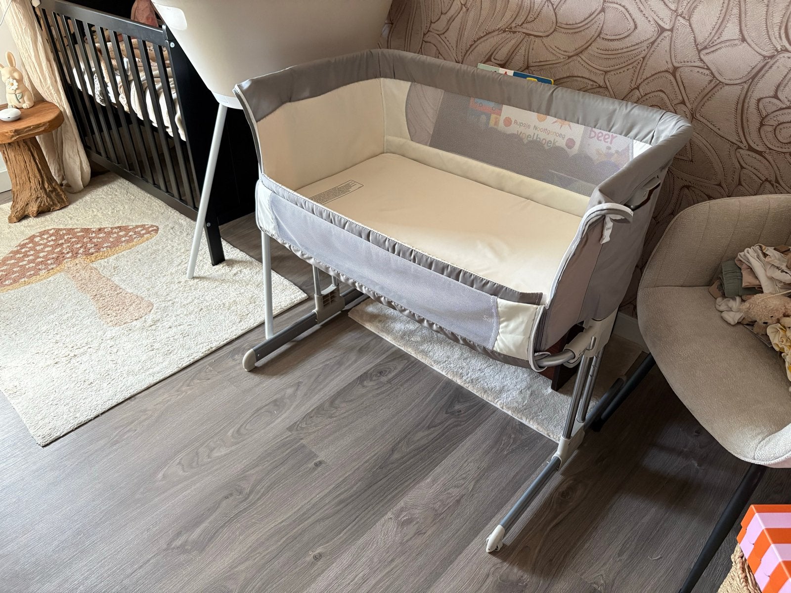 Safety 1st Calidoo Co-sleeper grijs wit, Ophalen, 70 tot 85 cm, Zo goed als nieuw, Minder dan 140 cm