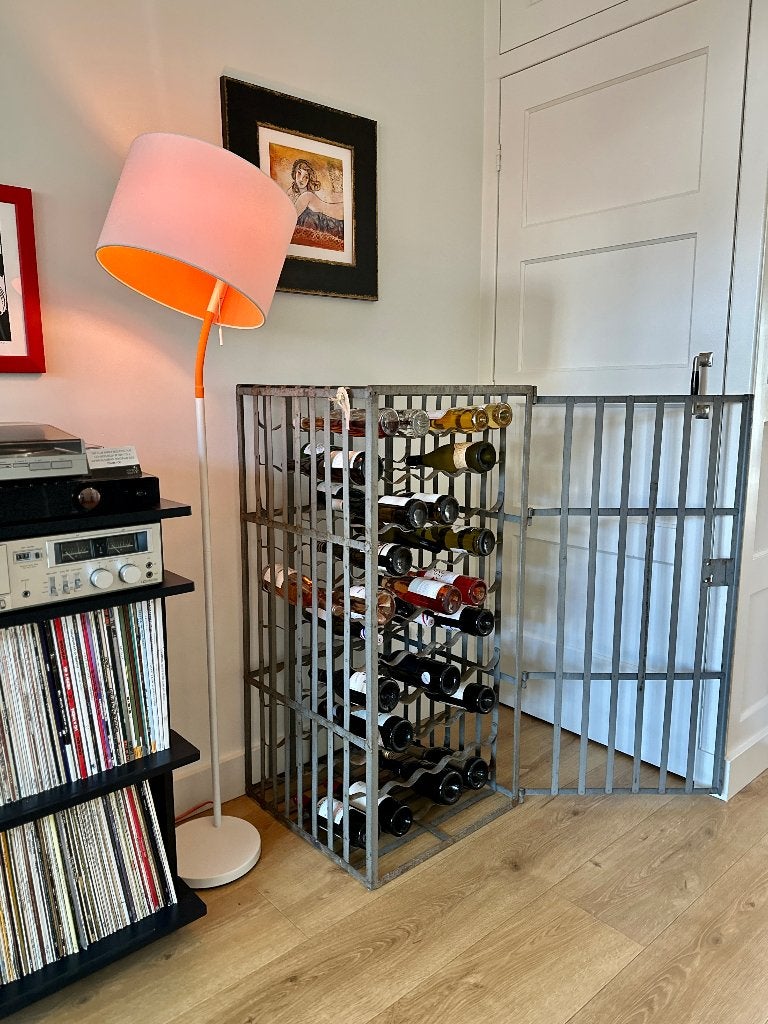 Vintage Frans wijnrek voor 100 flessen, Ophalen, Gebruikt, 25 flessen of meer, 75 – 100