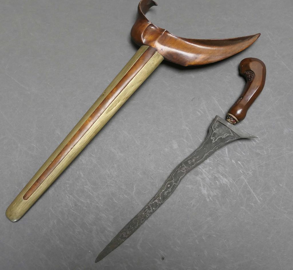 3 luks keris djangkung Rojogundolo Pamor afk Java Indonesie, Verzenden