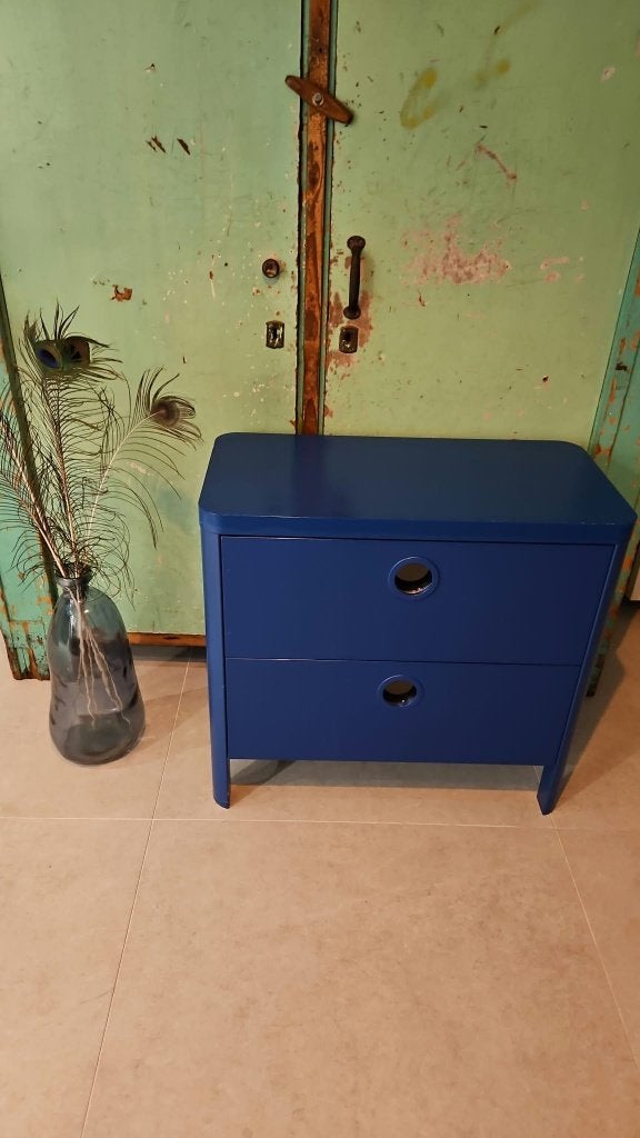Blauw Ladekastje, Ophalen, Gebruikt, 50 tot 100 cm, 3 of 4 laden
