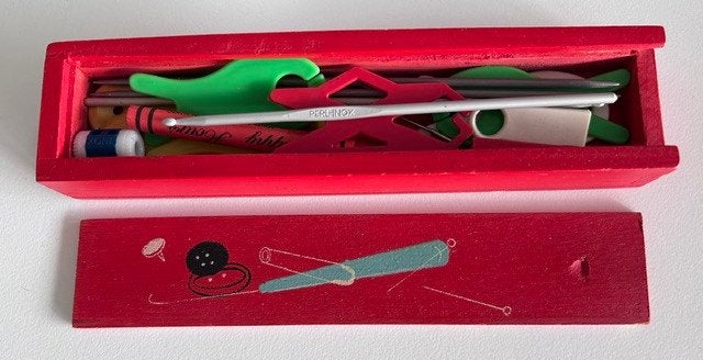 Vintage houten naaidoosje, Ophalen, Huis en Inrichting
