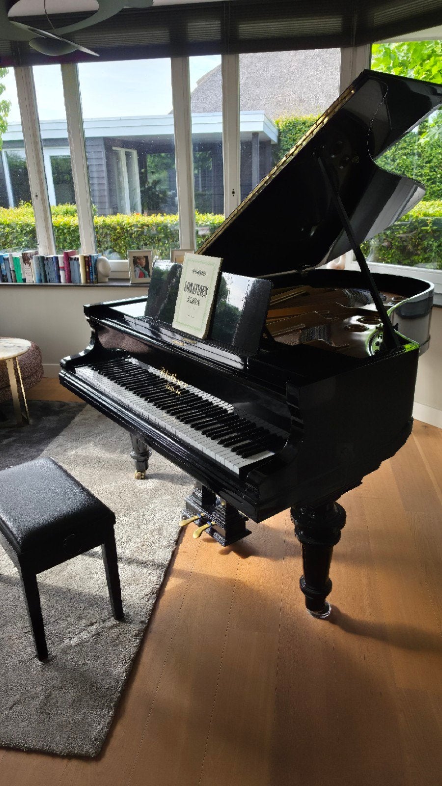 Blüthner Vleugel - Zwart Hoogglans, Muziek en Instrumenten, Piano's, Gebruikt, Zwart, Ophalen of Verzenden, Hoogglans