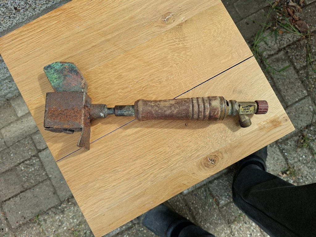 vintage eind 1800 koperen met messing soldeerbout, Ophalen of Verzenden