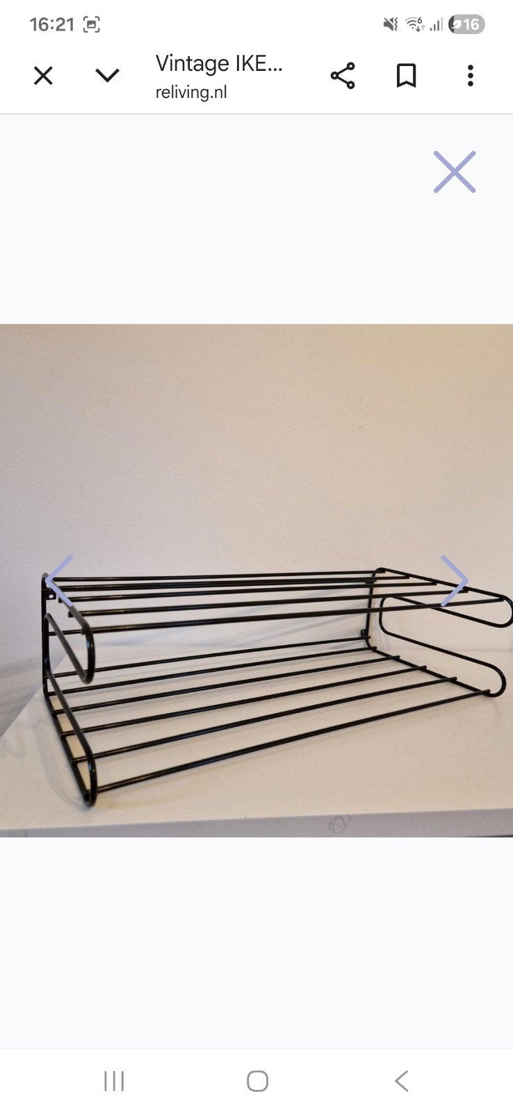 Vintage IKEA Fran schoenenrek - Zwart metaal, Ophalen of Verzenden, Zo goed als nieuw