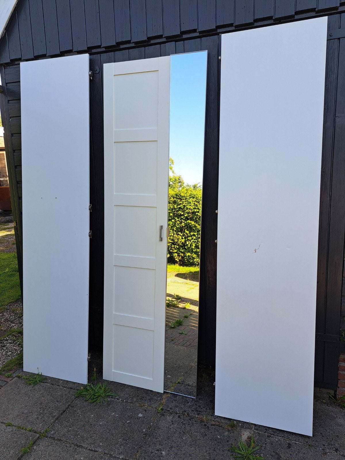 Ikea Pax kast 238 x 75 x 60 met spiegel, 5 planken, 2 lades, Ophalen, Gebruikt, 200 cm of meer, 50 tot 100 cm