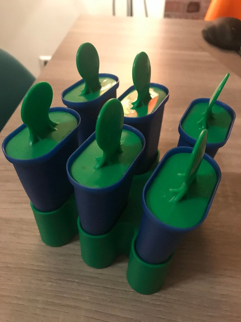 Ijsvormpjes 6 stuks blauw groen, zelf ijsjes maken, Kunststof, Nieuw, Ophalen of Verzenden, Overige typen
