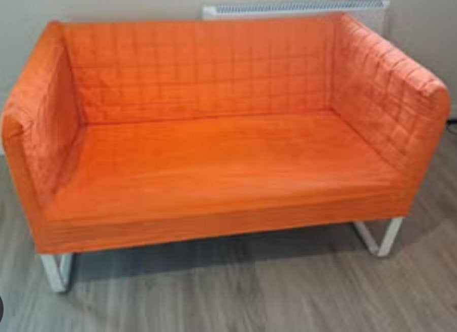 ikea knopparp bankje oranje., Huis en Inrichting, Ophalen, 75 tot 100 cm, Tweepersoons, Minder dan 150 cm